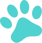Turquoise paw silhouette icon